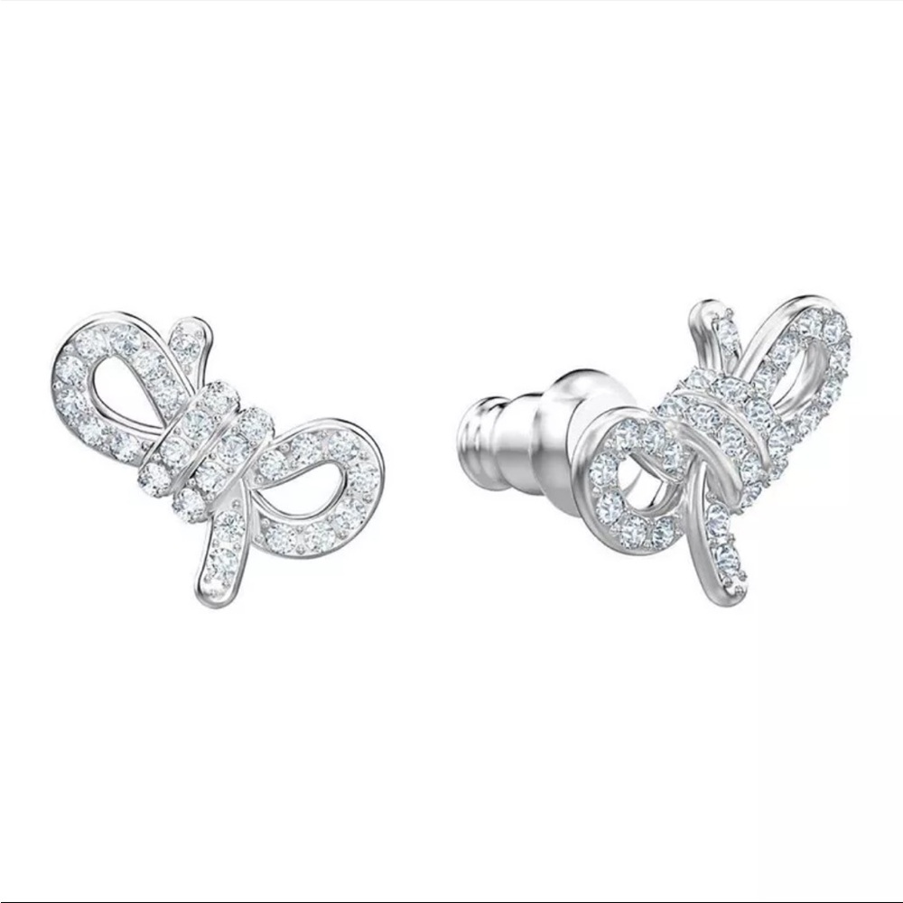 Swarovski Lifelong Bow – White Stud Earrings